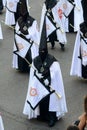 Penitent with clarinet in the Easter Week Procession of the Brotherhood of Jesus in his Third Fall on Holy Monday in Zamora, Spain