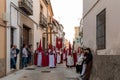 Penitents in the beginning of the Easter procession.