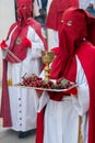 Penitents in the beginning of the Easter procession.