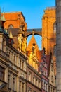 Penitents Bridge of St. Mary Magdalene`s Church, Wroclaw at sunset, Poland