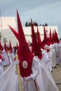 Penitents of the brotherhood of Saint Blas in a procession. Carmona, Seville