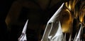Penitents walk inside church before the start of an easter holy week procession in mallorca detail on hoods