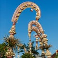 Penjor pole for Galungan celebration, Bali Island, Indonesia. Royalty Free Stock Photo