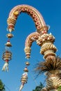 Penjor pole for Galungan celebration, Bali Island, Indonesia.