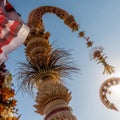 Penjor pole for Galungan celebration, Bali Island, Indonesia.