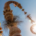 Penjor pole for Galungan celebration, Bali Island, Indonesia.