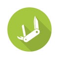 Penknife flat design long shadow icon