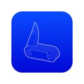 Penknife icon blue vector