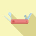 Penknife icon flat vector. Knife multitool