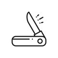 Penknife Line Icon. Pocket Knife. Camping Sign and Symbol.