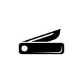 Penknife, Multifunction Swiss Knife. Flat Vector Icon illustration. Simple black symbol on white background. Penknife, Royalty Free Stock Photo