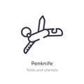 penknife outline icon. isolated line vector illustration from tools and utensils collection. editable thin stroke penknife icon on
