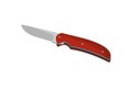 A penknife with a red handle. Vector illustration in flat style, icon, isolated on a white background.