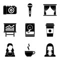 Penman icons set, simple style