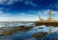 View of the Eckmuehl lighthouse on the west coast of Brittany in France Royalty Free Stock Photo