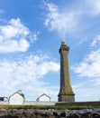 Eckmuhl ligthhouse in Penmarch on the coast of Brittany Royalty Free Stock Photo