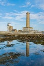 Eckmuhl ligthhouse in Penmarch on the coast of Brittany Royalty Free Stock Photo