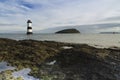 Penmon Beach, Anglesey, Wales. Lighthouse and Puffin Island.