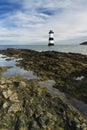 Penmon Beach, Anglesey, Wales. Lighthouse and Puffin Island.