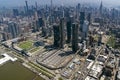 Penn station new york city aerial view from helicopter Royalty Free Stock Photo