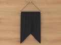 Pennant hanging on a wall. Include clipping path