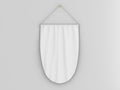 Pennant hanging on a wall. Include clipping path