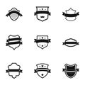 Pennant icons set, simple style Royalty Free Stock Photo