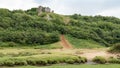 Pennard Castle, Three Cliffs Bay, Wales UK Royalty Free Stock Photo