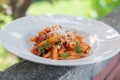 Penne all`arabiata Royalty Free Stock Photo