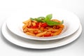 Penne Arabiata Penne all Arrabbiata short pasta with tomato hot sauce Royalty Free Stock Photo