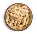 Penne lisce pasta in a plate Royalty Free Stock Photo