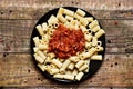 Penne rigate with bolognese sauce