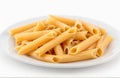 Penne rigate pasta, cut out isolated on white background