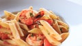 Penne with shrimps and garlic