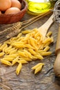 Pennette - Italian raw pasta Royalty Free Stock Photo