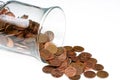Pennies and Jar Royalty Free Stock Photo