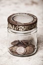 Pennies in a Jar Royalty Free Stock Photo