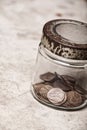 Pennies in a Jar Royalty Free Stock Photo