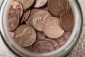 Pennies in a Jar Royalty Free Stock Photo