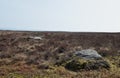 Pennine moorland landscape with large old boulders and stones on midgley moor in west yorkshire Royalty Free Stock Photo