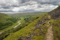 On the Coast to Coast long distance footpath walk at Muker in Swaledale in the Yorkshire Dales Royalty Free Stock Photo