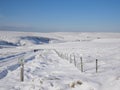Pennine Way snowy path on moors