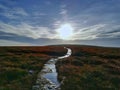 Pennine way towards edale on kinder scout Royalty Free Stock Photo