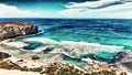 Pennington Bay is a wonderful beach in Kangaroo Island, South Australia. Aerial view from drone