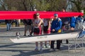 Pennsauken, NJ USA April14, 2024 The Knecht Cup Regatta on the Cooper River Collegiate and University rowing competition