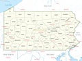 Pennsylvania county map Royalty Free Stock Photo