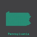 Pennsylvania abstract dots state map. Dotted style.