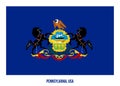 Pennsylvania Flag Vector Illustration on White Background. USA State Flag Royalty Free Stock Photo