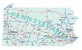 Pennsylvania Interstate Map Royalty Free Stock Photo