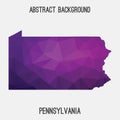 Pennsylvania map in geometric polygonal,mosaic style.